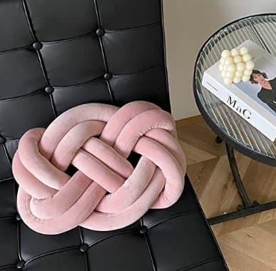 Oval Knotted Throw Pillow in Pink - HER Home Design Boutique